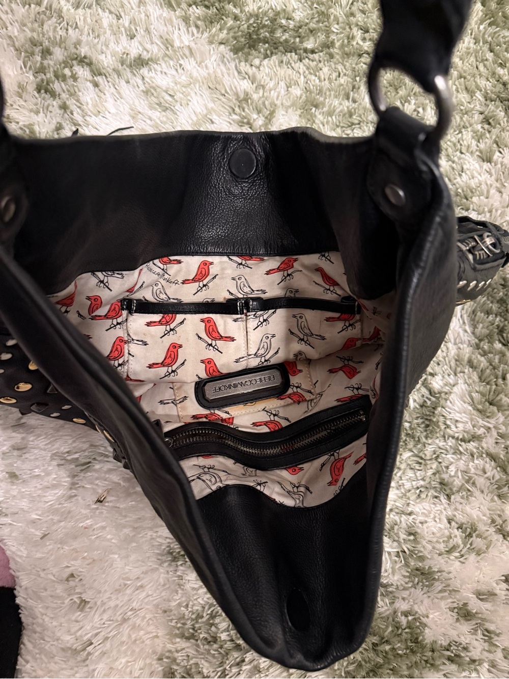 Black Studded Hobo Shoulder Bag Rebecca Minkoff - Picture 4 of 6